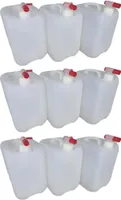 6 x 10 L 10 Liter Wasserkanister Kanister lebensmittelecht dicht + 6 x Hahn DIN45 (6x10knn45 + 6xH. 45)
