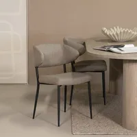 Giga Meubel Esszimmerstuhl - Taupe, Stoff, Esszimmerstuhl Charlotta - 2er Set