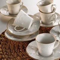 Hermia Concept, Kütahya Porselen,(12 Stücke), Kaffeetasse Set , Sahne, 100% Porzellan