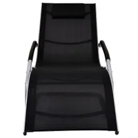 vidaXL Sonnenliege mit Kissen Aluminium und Textilene Schwarz