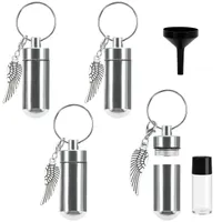 Belle Vous Silberner Asche Anhänger für Gedenken an Verstorbene (4 Stk) 4,9 cm - Engels-Flügel Anhänger aus Aluminiumlegierung - Schlüssel- &