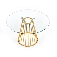 Halmar Rundes Glas Esstisch Liverpool - transparent / golden