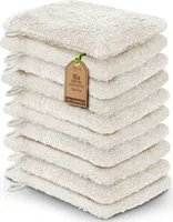 Frottier Waschhandschuhe 10er Pack 15x21cm, 100% Baumwolle, Naturweiß
