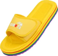 Kubota Badelatschen mit Klettverschluss Pantoletten Hausschuhe Herren Pride LGBT "Velcro" Gelb, 45