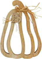 Holz Kürbis Silhouette in Orange, 23 cm