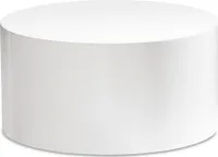 WOHNLING Couchtisch MONOBLOC Weiß Hochglanz 60 cm Wohnzimmertisch Sofatisch Rund