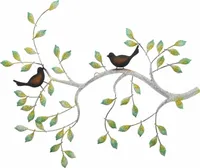 SIDCO Wanddeko Ast mit Vögel Wanddekoration Deko Wandschmuck patiniertes Metall