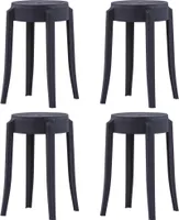 Langlebig Stapelbare Hocker 4 Stk. Schwarz Kunststoff November49196575