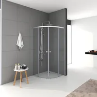 Kabina prysznicowa 90x90 Marwell Chrystal Round 90x90 cm - prysznic z wysokiej jako?ci profilami aluminiowymi w kolorze matowego srebra - kabina prysznicowa z drzwiami przesuwnymi
