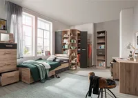 Jugendzimmer Set 8-teilig mit 90x200 cm Bett in Eiche mit graphit CANTON-43