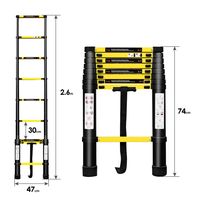 2,6M Teleskopleiter klappleiter Mehrzweckleiter Rutschfester EIN-Knopf-Rückzug Aluleiter Ausziehleiter Aluminium Leiter mit Stabilisator Softclose Hochwertiges 150kgBelastbarkeit 2,6M Teleskopleiter klappleiter Mehrzweckleiter Rutschfester EIN-Knopf-Rückzug Aluleiter Ausziehleiter Aluminium Leiter mit Stabilisator Softclose Hochwertiges 150kgBelastbarkeit