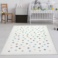Weicher Kinder-Teppich mit Punkten in creme Größe - 160 x 230 cm