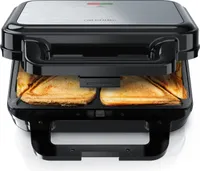 Arendo Sandwichmaker mit abnehmbaren Platten, Antihaftbeschichtung, BPA und PFOA frei, Temperaturkontrolle, Sandwich Maker, Sandwichtoaster für große Toasts