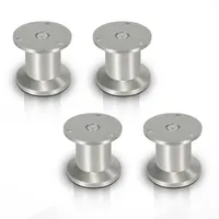 SWANEW 4x Möbelfuß Möbelfüsse Aluminium Fuss Durchmesser 40 mm Höhe 60mm Silber Höhenverstellbar