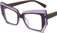 Brille Damen Mehrfarbig Blaulichtfilter Oversized Anti-Müdigkeit Lila