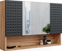 Vicco Koupelnová zrcadlová skříňka Irma, 80.1 x 55 cm, Zlatý mocný dub/Antracit