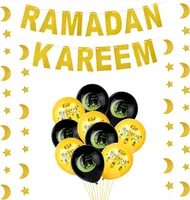 Ramadánová dekorace sada Kareem Banner Balónky Girlanda Zlatá černá