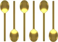 MEPRA Dessertlöffel SET 6x Löffel Edelstahl Teelöffel Mokkalöffel Golden