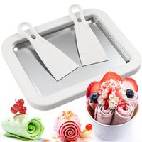 Eismaschine Eisplatte zum eis machen, Eiscreme-Rollmaschine, Weiß