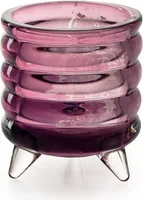 Teelichtglas Retro in Aubergine, 80 mm