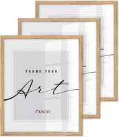 🖼️KNOR®️ Bilderrahmen 30x40 cm Beige, 3er Set Posterrahmen, Bilderrahmen, Fotorahmen, bruchsicheres Acrylglas, Picture Frame 30x40, zum Aufhängen & Aufstellen 🎨Isabella Kollektion
