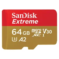 SANDISK MicroSDXC Extreme 64GB Adapter 160MB/s A2 C10 V30