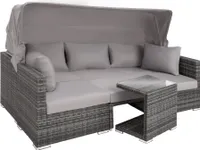 Rattan Lounge San Marino mit Aluminiumgestell für 5 bis 6 Personen