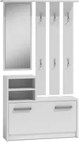 Garderobenschrank, Spiegel, Kleiderbügel / Weiss Gb1
