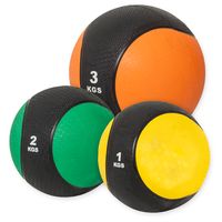 GORILLA SPORTS® Medizinball - 6kg Set, 1kg, 2kg, 3kg Gewichte, mit griffiger Oberfläche, aus Gummi - Slam Ball, Gewichtsball, Trainingsball, Slamball
