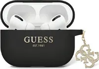Etui Guess Guap2Lecg4K Na Airpods Pro 2 Cover - Czarne Liquid Silicone Glitter Triangle Charm