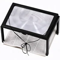 Leselupe Groß A4 Lupe 3X Fach Vergrößerung LED Licht Beleuchtete Vergrößerungsglas Ständer Bücher Lesen Senioren Juwelier Standlupe Zeitungslupe Große Retoo