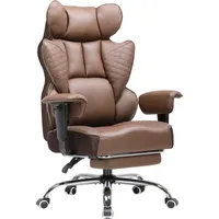 COMHOMA Gaming Stuhl, ergonomischer Bürostuhl, Schreibtischstuhl mit verstellbare Armlehnen, Taschenfederkern-Lendenwirbelstütze  150 kg, braun