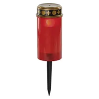 EMOS LED Grabkerze, wasserdichte Grableuchte für den Außenbereich, rot, batteriebetrieben, mit Stab, 1500 Stunden Lebensdauer, DCCV22