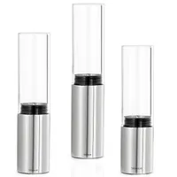 Blomus Windlichter-Set FARO 3-teilig, Edelstahl poliert mit Glas kombiniert