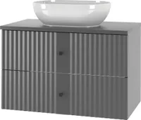 XILO-01 Unterschrank mit Waschbecken und Platte 80 cm grau matt