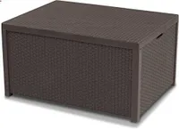 Allibert Arica Lounge Tisch Garten Kissenbox Rattan braun