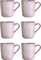 Kaffeetassen - 355 ml - Rosa - Steingut - lasiert - 6er Set