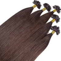 hair2heart Premium Extensions ľudské vlasy viazané rovné - 25 prameňov 1 g 60cm 4/0 stredne hnedé