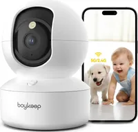 BOYKEEP Überwachungskamera 2.4G/5GHz 2K 360° WLAN Hundekamera Babyphone Innenbereich, Bewegungserkennung, Nachtsicht, Zwei-Wege-Audio