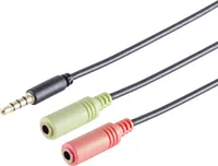 Headset Y-Adapter, TRRS Stecker, 3,5mm, CTIA