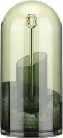 Navaris Make Up Pinsel Organizer drehbar - Schminktisch Kosmetik Aufbewahrung - transparente Box mit Griff und Perlen - Bad Organizer für Schminke -