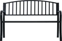 vidaXL Gartenbank 125 cm Schwarz Stahl