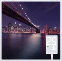 Heidenfeld Infrarotheizung HF-HP105 | Flachheizung - Heizpaneel - Bildheizung - Wandhalter - Überhitzungsschutz (400 Watt Brooklyn Bridge)