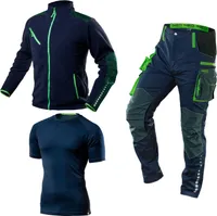 NEO TOOLS Premium Herren Arbeitskleidungssatz Gr. S - 3XL | Arbeitshose mit Cordura 220 g/m2 + Fleece-Arbeitsjacke 300 g/m2 + T-Shirt - XL (54)