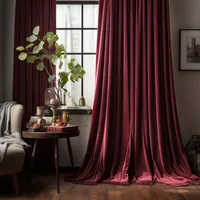 Samtvorhang Samt Vorhänge Gardinen 2er Set H 213 x B 132 cm Gardinen Wohnzimmer Weihnachten Vorhänge Blickdicht Vorhänge Thermogardine