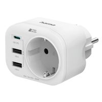 Hama Mehrfachsteckdose 4er USB-C PD,2xUSB-A,Schutzkontakt  223342