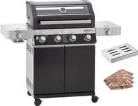 RÖSLE "RÖSLE BBQ Gasgrill Videro G4-S Vario+ schwarz mit Räucherset"
