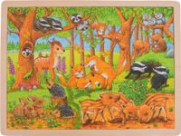 Puzzle aus Holz Einlegepuzzle Besuch im Zoo von goki 48 Teile Kinderpuzzle 