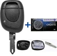 Auto Schlüssel Funk Fernbedienung 1x Gehäuse + 1x Rohling NE73 + 1x CR2016 Batterie kompatibel mit Renault