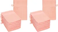 Betz 20 Stück Waschhandschuhe PALERMO 100% Baumwolle Waschlappen Set Größe 16x21 cm  Farbe Apricot